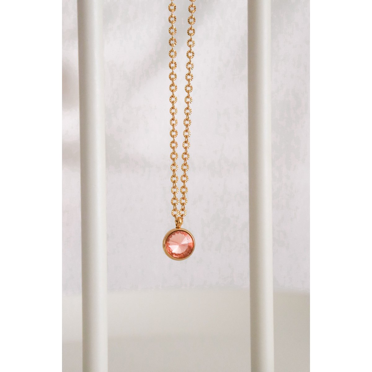Pink Diamond Necklace - Gold
