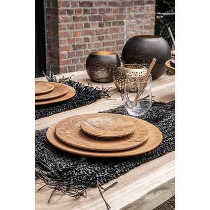 The Fringe Raffia Placemat Rectangular - Black
