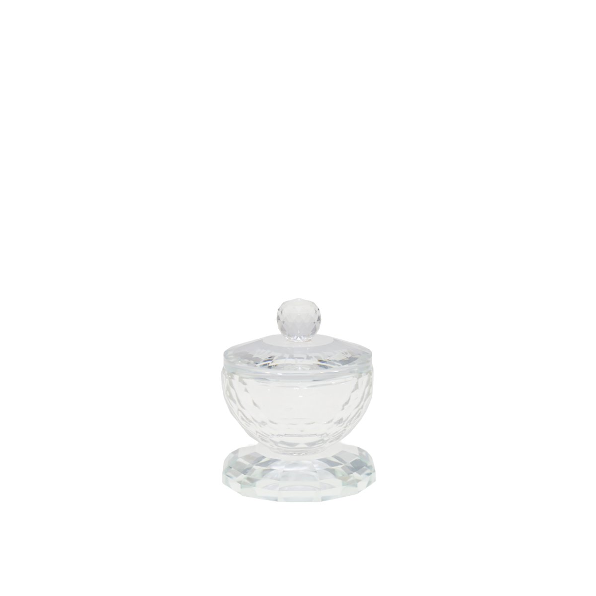 Transparent crystal -style salt shaker with lid