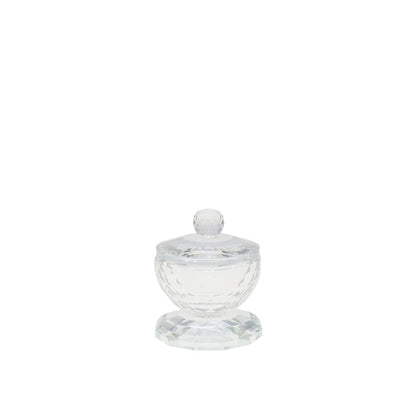 Transparent crystal -style salt shaker with lid