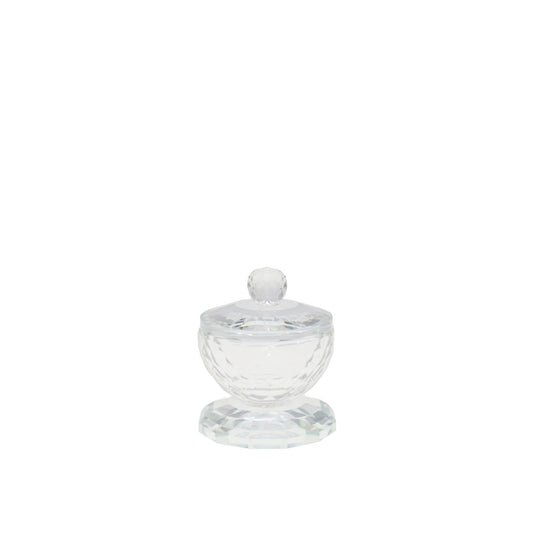 Transparent crystal -style salt shaker with lid