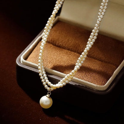 Twisted Pearl Strand Pendant Necklace