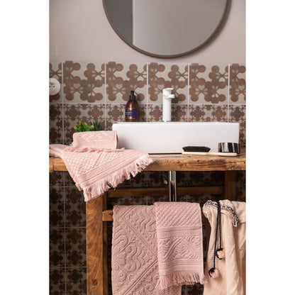 Plain hand towel Zoé Aubepine 50 x 100