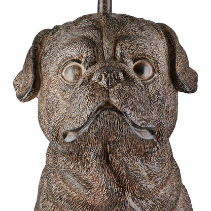 Table lamp dog pug, height 52 cm