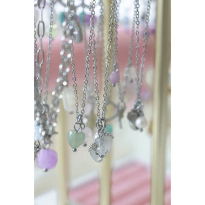 Baby Feet Loving Beginning Necklace - Silver