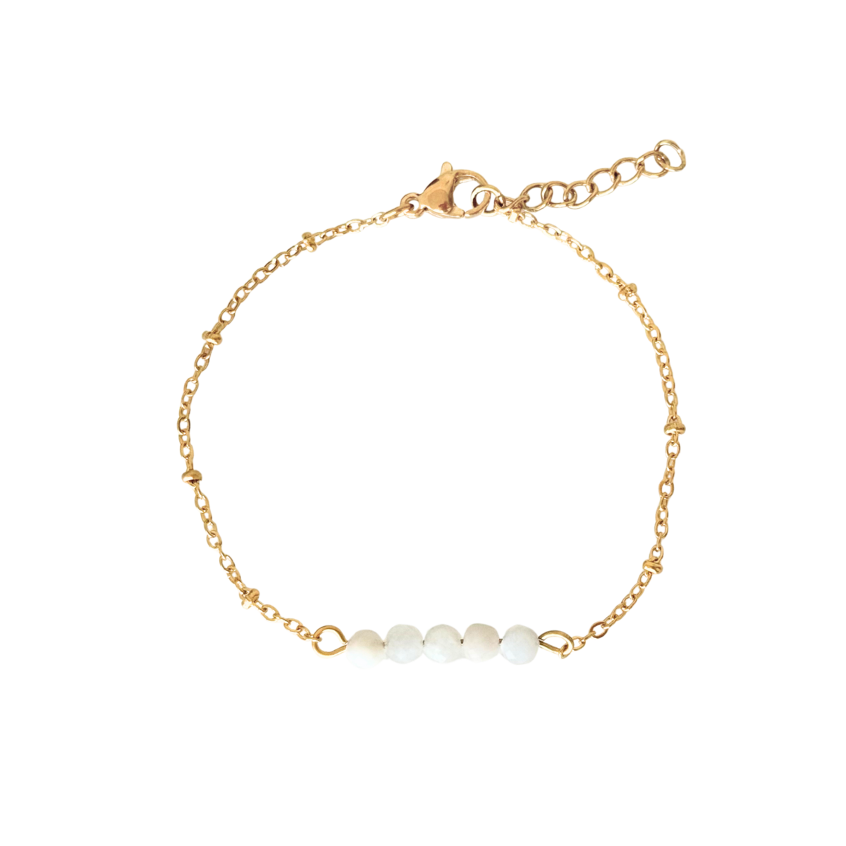 Bracelet Maansteen Facet - Gold