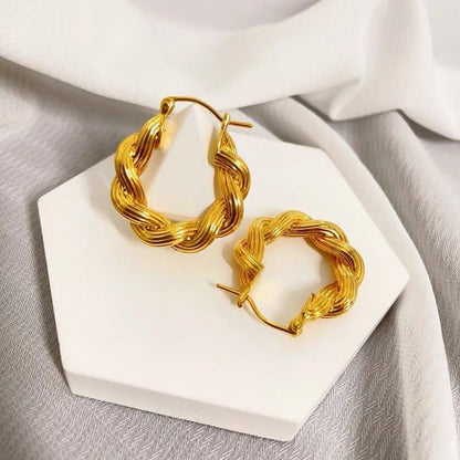 Vintage Styled Braided Hoop Earrings