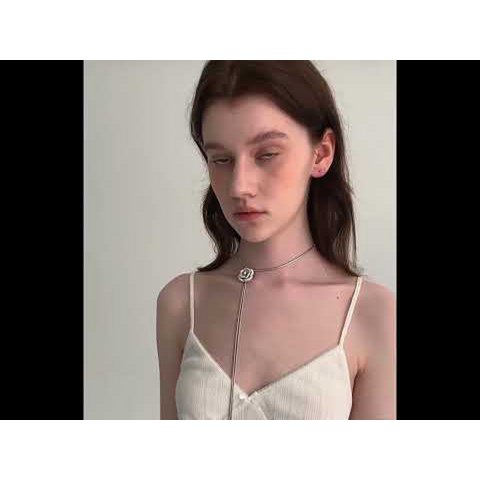 Sophisticated Silver Camellia Necklace and Earrings Set