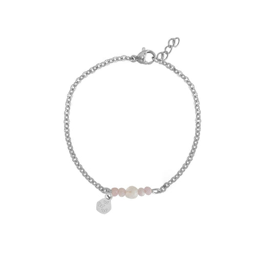 Kunzite, Moonstone & Butterflies Bracelet - Silver