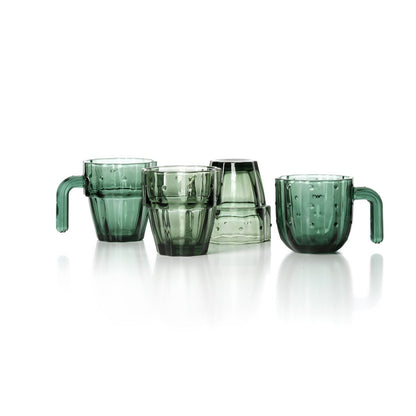 The Stack-a-Cactus Glasses - Green - Set of 4