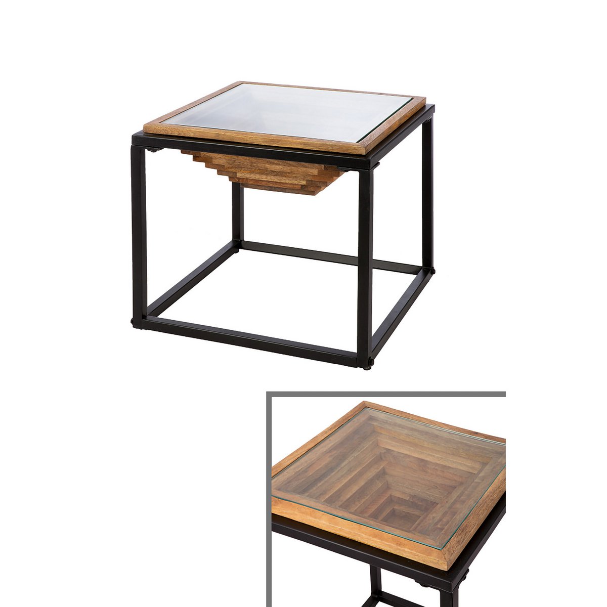 Square side table Moorea, width 44.5 cm