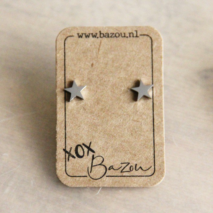 OS433 - Stainless steel ear studs star - silver