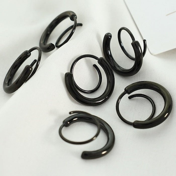 Geometric Spiral Line Earrings