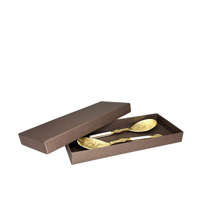 Golden oriental salad servers