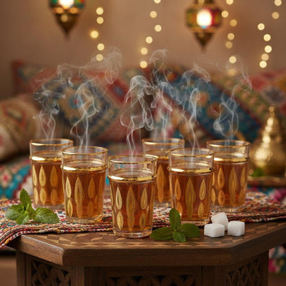 Oriental golden tea cups - Lot of 6