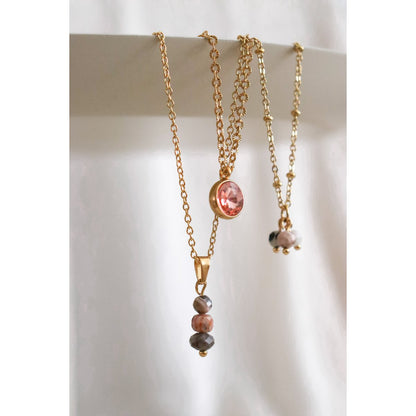 Pink Diamond Necklace - Gold