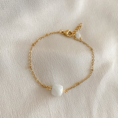 Moonstone Faceted Bracelet - Gold