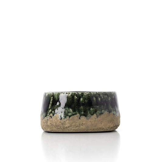The Moss Bowl Planter - Concrete Green - Low