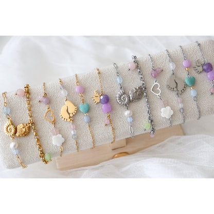 Strawberry & Gemstones Charm Bracelet - Silver