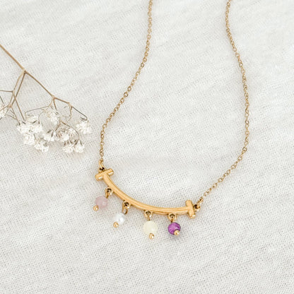 Gemstone pendants necklace - gold