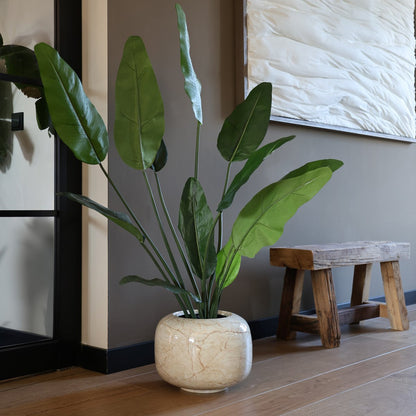 Plantenpot - Phuket glossy beige marble
