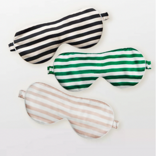 100% Silk Sleep Mask-Strips n Checkboard Patterns-Oversize