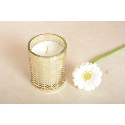 VANILLA CANDLE EPI PM GOLD 8x7.5CM