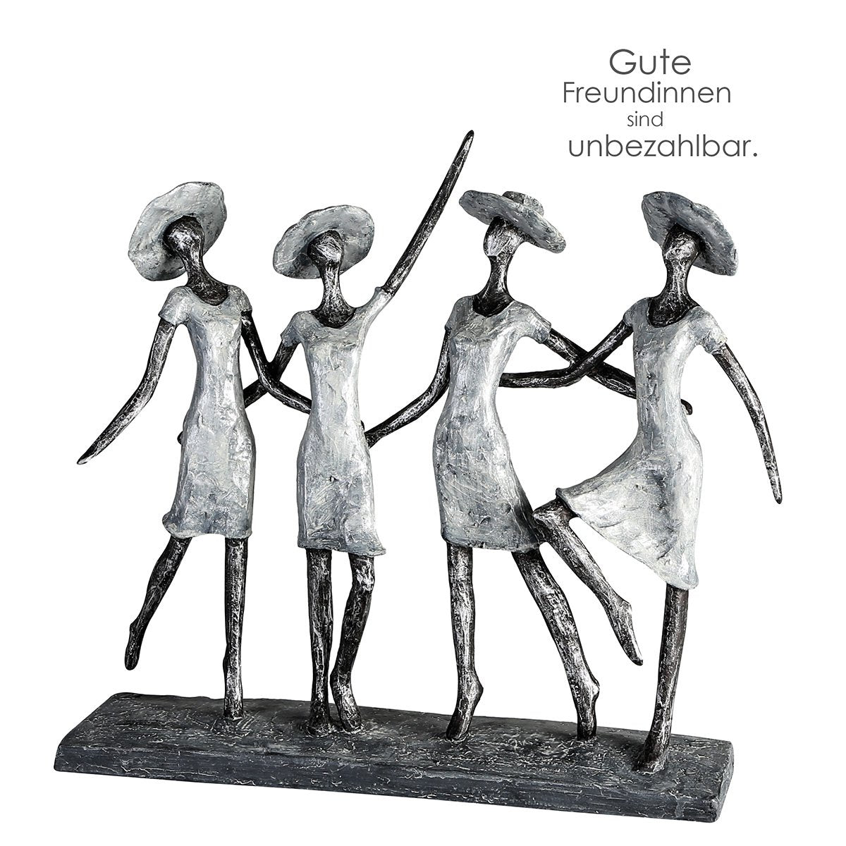 Poly sculpture "4 Ladies" antique silver