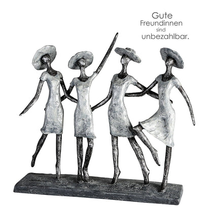 Poly sculpture "4 Ladies" antique silver