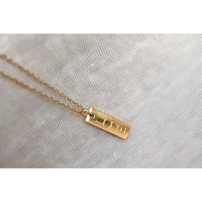 Necklace LOVE Engraving Plate - Gold