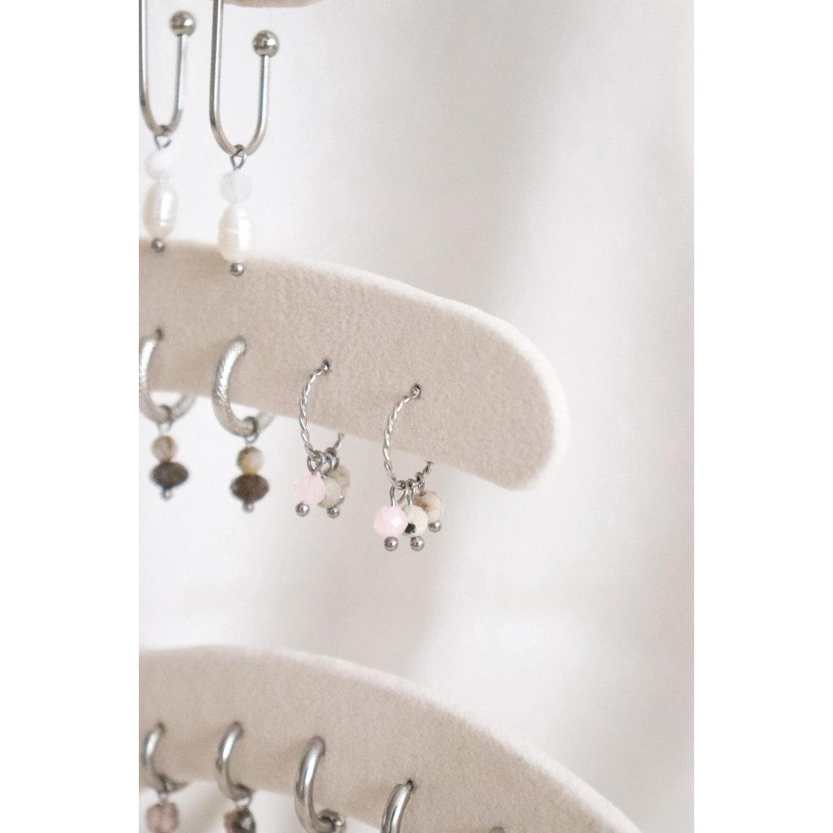 Balance Gemstone Earrings - Silver