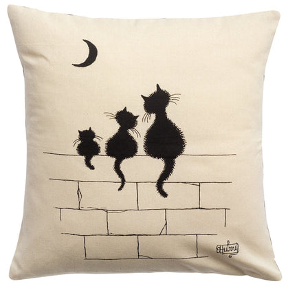 Cushion Dubout 3 cats Ecru 45 x 45