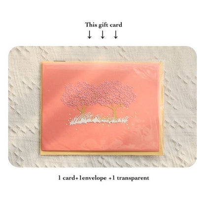 3D Gift Card-Cherry Blossom Romantic Gift Card