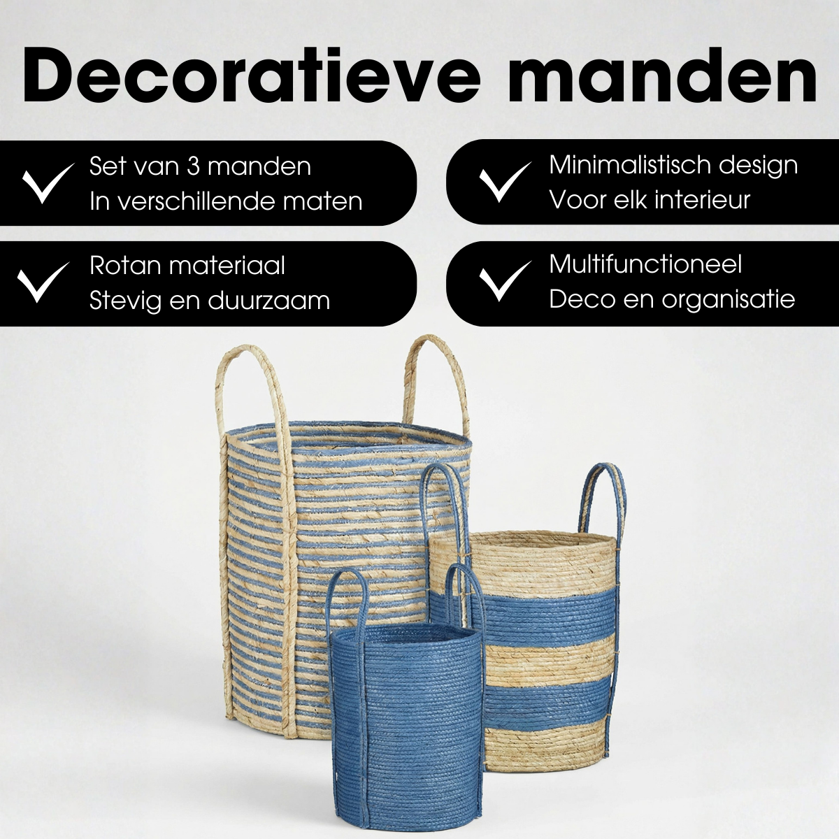Plant basket set Blue
