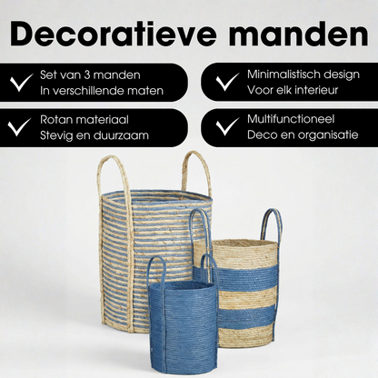 Plant basket set Blue