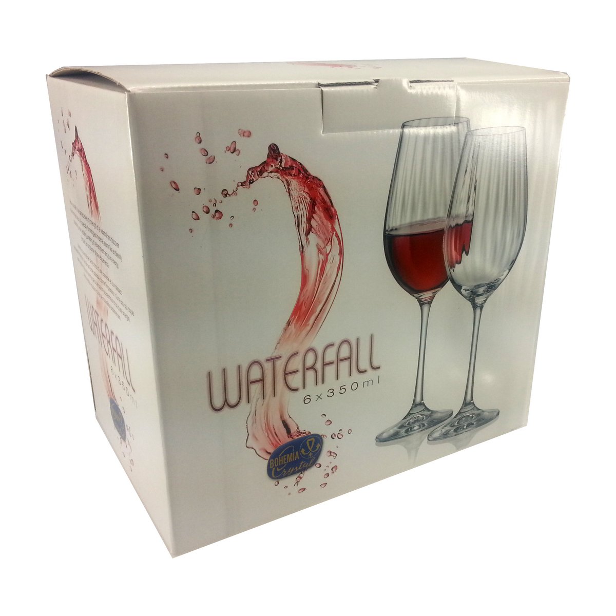 WINE GLASS 350 ML WATERFALL - LOT OF 6