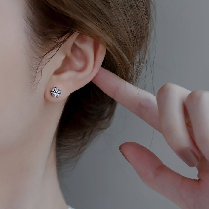 Classic 6 Claws Solitaire Earrings - Moissanite Stone