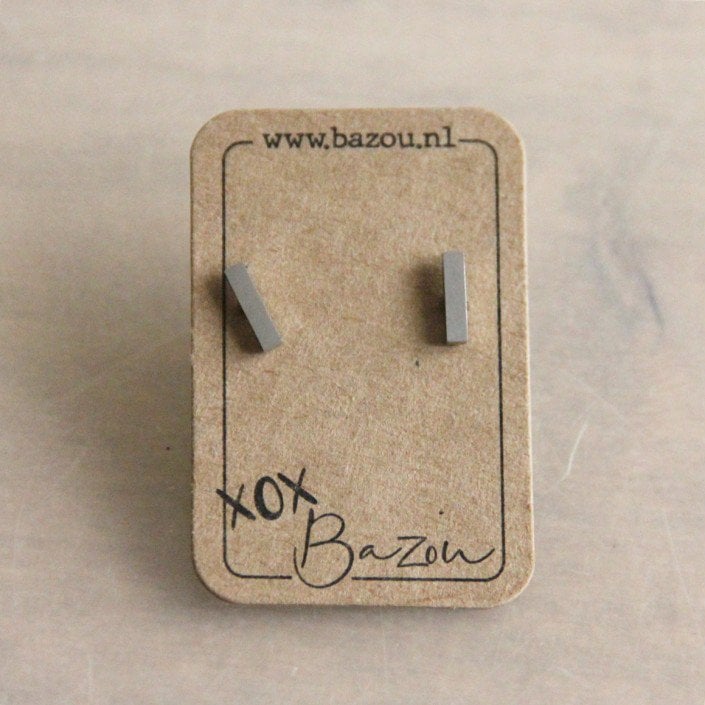 OS403 - Tbar stainless steel ear stud - silver