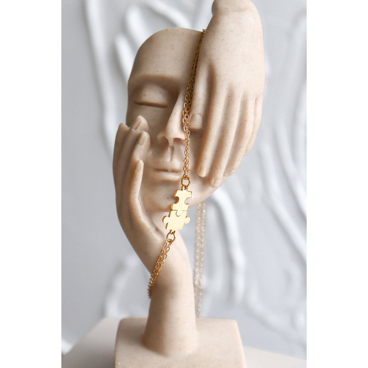 Puzzle Piece Relationship Necklace - Part 1 - Gold