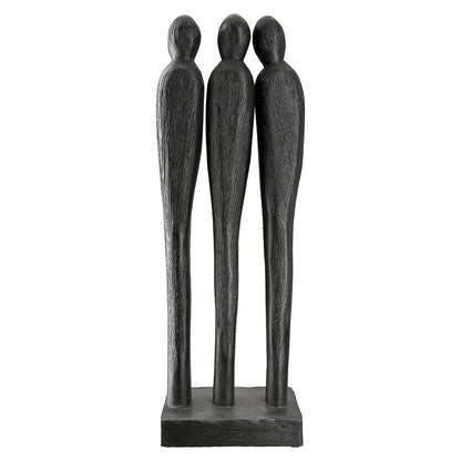 Sculpture 3 people, black H.46 cm