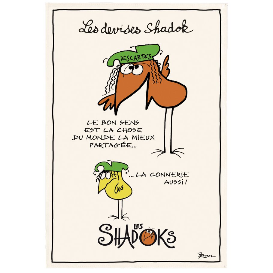 Shadoks Tea Towel Common Sense Ecru 48 x 72