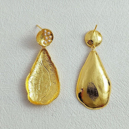 Vintage Inspired Textured Waterdrop Earrings