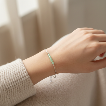 Bracelet Aventurijn Facet - Silver