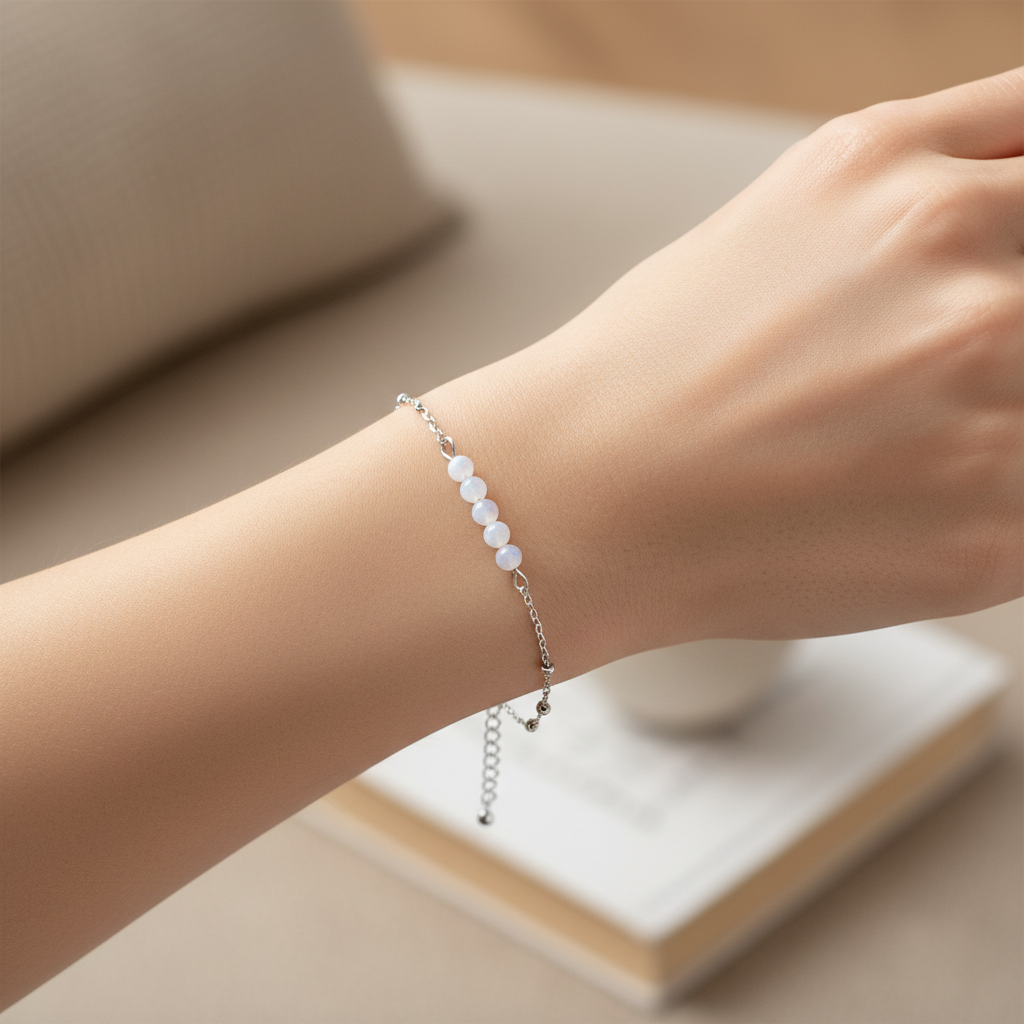 Bracelet Maansteen Facet - Silver