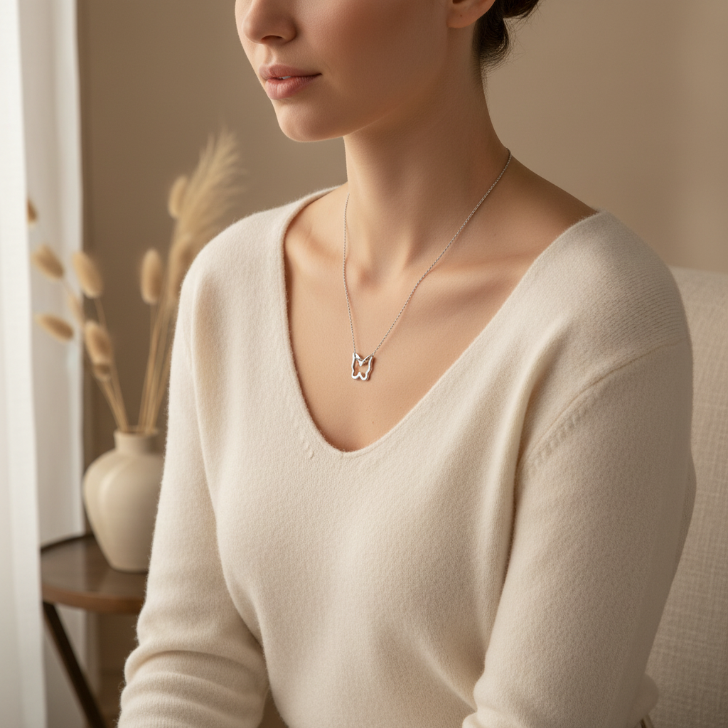Butterfly Necklace - Silver