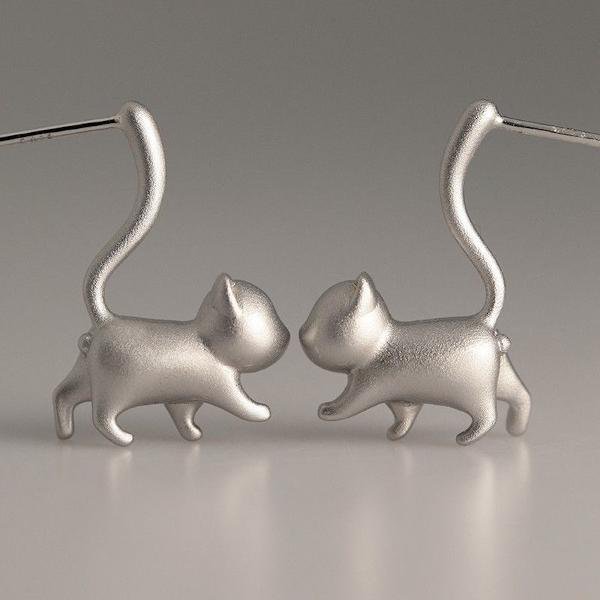 Cute Cat Design Playful Earrings
