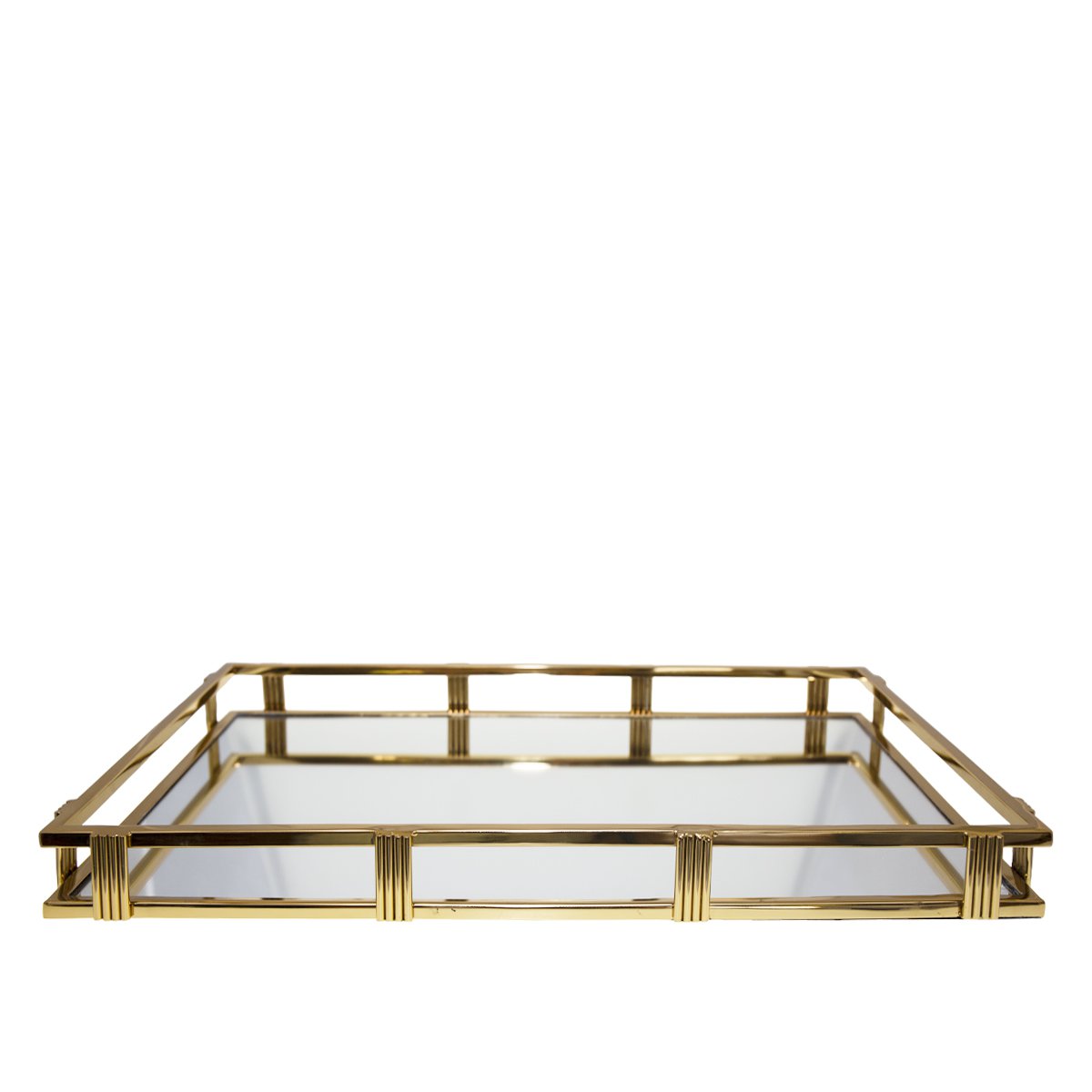 Golden rectangular mirror tray 56x36x5cm