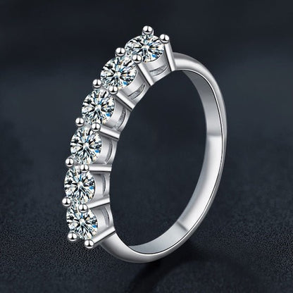 Sparkling Half Eternity Moissanite Rings