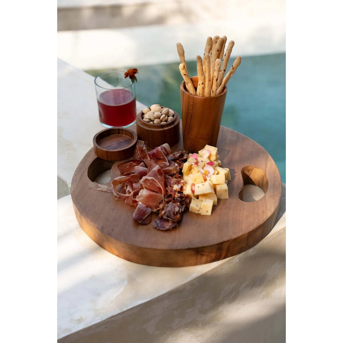 The Teak Root Tray - Natural - M