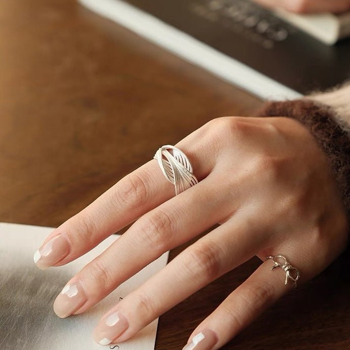 Sterling Silver Knotted Net Rings